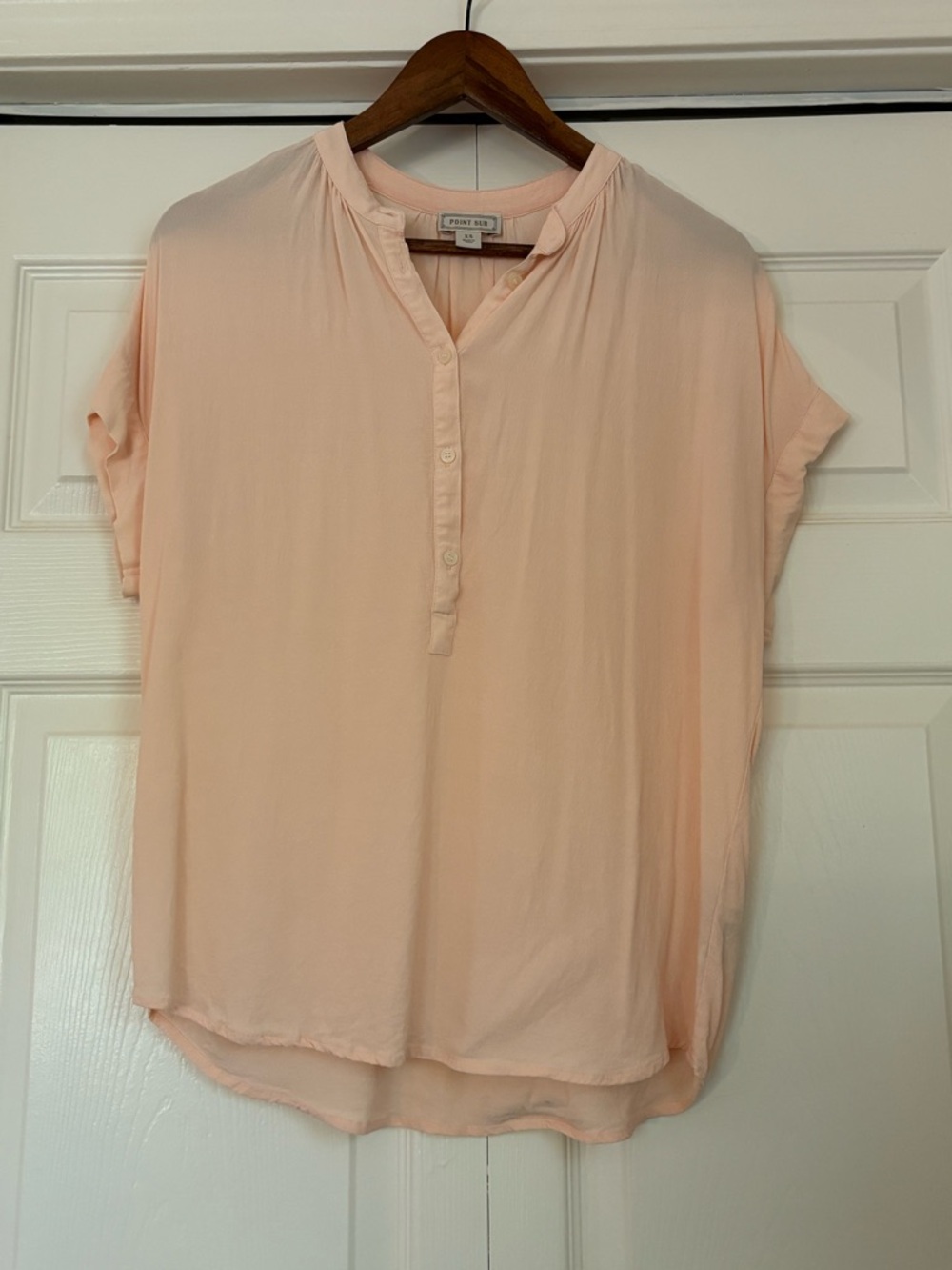 Point Sur XS Blush Pink Drapey Blouse